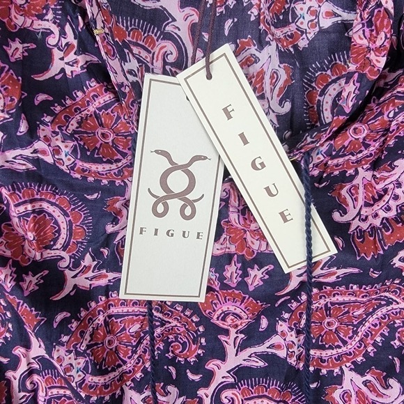 Nwt Small Figue Bria dress Paisley True Blue Fuchsia - Picture 5 of 12